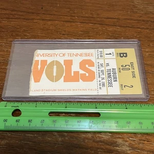 1981 AUBURN VS TENNESSEE COLLEGE FOOTBALL TICKET STUB - 9/26/1981 - Fair Shape - Picture 1 of 8