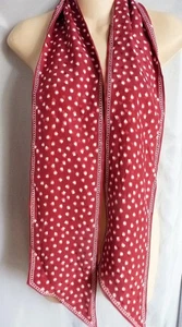 REBECCA TAYLOR BLURRY HEART SILK SCARF 64x5.5" - Picture 1 of 2