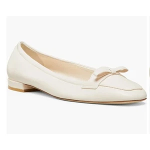 Stuart Weitzman Tully Loafer Seashell Lacquered Nappa Size 6.5 NIB Ballet Flat - Picture 1 of 14