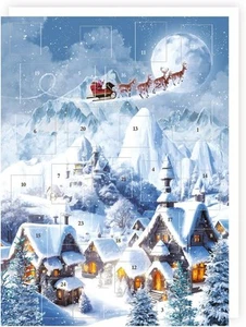 Traditional Christmas Advent Santa Over the Village NO CHOCS OR TREATS - Picture 1 of 1