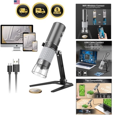 Microscopio Digital Inalámbrico 4K HD Cámara Lupa Compatible para iPhone iPad... Foto 1 de 4