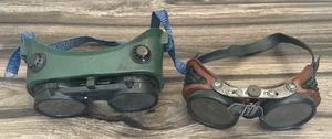 Gafas de seguridad usadas vintage Steampunk baquelita - gafas antiguas de metal para tienda - Imagen 1 de 22