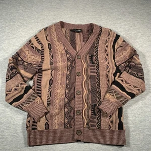 Cotton On Garments Pullover Herren XL Braun Strickjacke Knopfleiste Strick Geometrisch - Bild 1 von 11