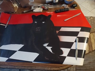 Giant Black Panther Leopard Cat Poster 1987.  26"X 75" - image 1 of 4