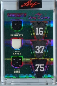 2025 Leaf Glory of the Game Jim Plunkett Lester Hayes Howie Long GU Patch #/12 - Picture 1 of 2