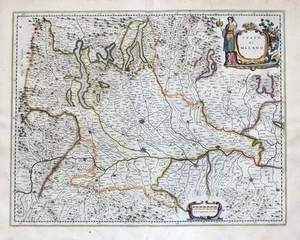 Milano Crema Cremona Parma Brescia Pavia Italia carta map Karte Blaeu 1640 - Picture 1 of 1
