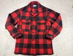 Vintage Pendleton Plaid Buffalo Wool Mackinaw Cruiser Jacket Size M USA - Picture 1 of 4