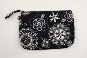 Thirty one Small 8x5.5" Makeup Bag Black White Floral Mini Cosmetic - Picture 1 of 5