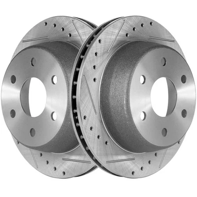 Juego de discos de freno para Chevrolet Silverado 1500 2001-2005 trasero diestro perforado cruzado Foto 1 de 4