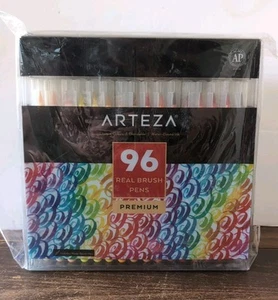 ARTEZA 96 REAL BRUSH PENS PREMIUM SET OF ART BRUSH PENS - Picture 1 of 6