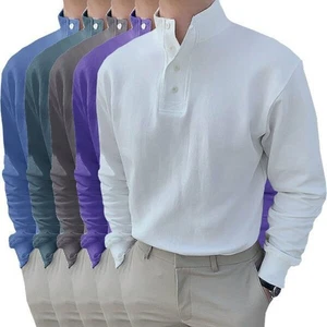 Camisa informal ordinaria manga larga color liso - Imagen 1 de 15