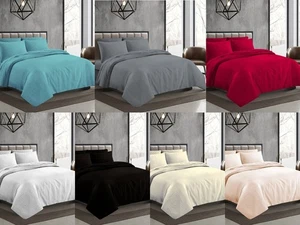 Luxus 250 Fäden 100 % Baumwolle Streifen Bettbezug Spannbetttuch 12 Zoll Tief Flaches Laken - Bild 1 von 26