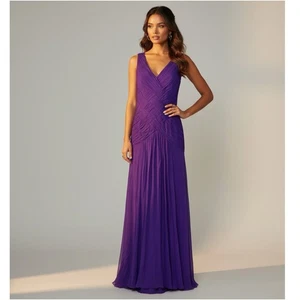 Sue Wong Púrpura Seda Hada Art Deco Talla 12 Vestido de Noche Vestido Formal Hollywood - Imagen 1 de 24