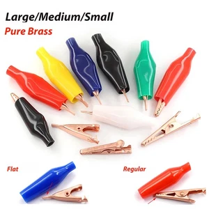 Crocodile Clips Alligator Clamps - Regular/Flat Insulated Electrical Connectors - Picture 1 of 5