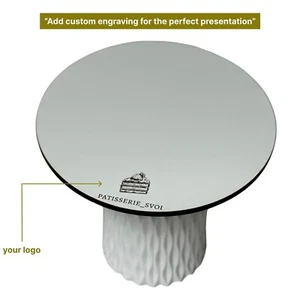 White MDF Round Cake Boards 10 inch " Packed with 10 pieces. With your logo! - Picture 1 of 9