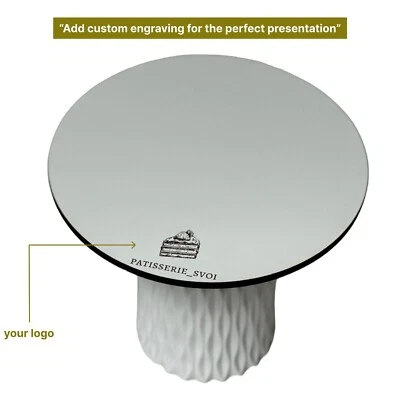 White MDF Round Cake Boards 10 inch " Packed with 10 pieces. With your logo! - Image 1 of 4