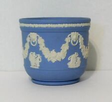 Vintage Wedgwood Jasperware Collectible Blue White 4.5x5 Jardiniere Pot Planter 