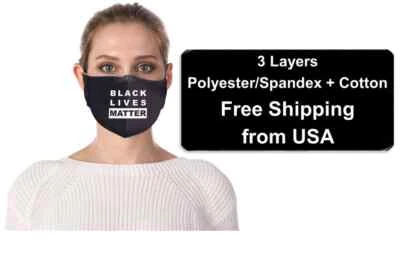 Reusable Washable BLM Black Lives Matter Face Mask Cover Filter Pocket 2 Filters - Image 1 of 4