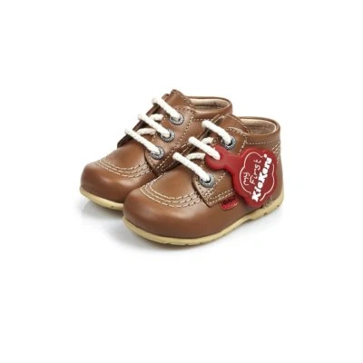 Bota de Caminante KicKers Kick Hi Baby Bronceada con Cordones Primera Gratis P + P Foto 1 de 3