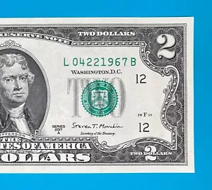 April 22, 1967 : L 04221967 B BIRTHDAY Note $2 Two Dollar Bill *UNC* - Picture 1 of 3