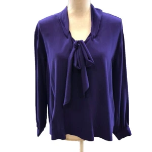 Diane Von Furstenberg Jessamine Tie Silk Blouse Womens Small Purple Old Money - Picture 1 of 13