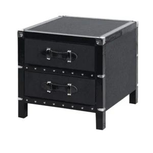 Nachttisch grau Filz 2 Schubladen - Bild 1 von 1