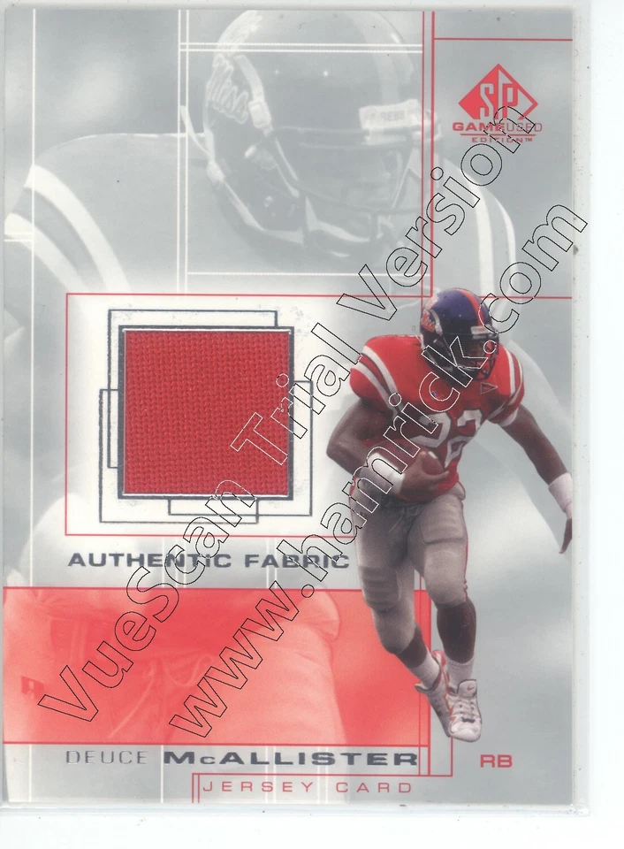 deuce mcallister rookie rc draft game used jersey patch ole miss rebels college - Image 1 of 1