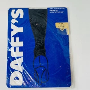 Vintage New Daffy's Silken Sheers With Lycra Black Size B Pantyhose Sandalfoot - Picture 1 of 4