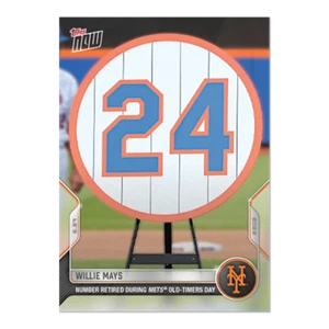 2022 TOPPS NOW #792 WILLIE MAYS NUMBER RETIRED DURING METS OLD-TIMERS GAME - Picture 1 of 2