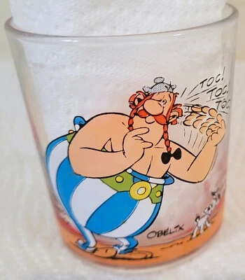 Ancien Verre à Nutella publicitaire Obelix/ haut 8.5 diam 7.8 cm - Photo 1/4