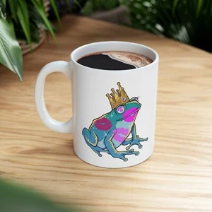 Frog coffee mug, prince kiss a frog, gift for a girlfriend, funny, love gift - Picture 1 of 10