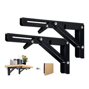 Shelf Brackets 2PCS Heavy Duty 9.84 inch Stainless Steel Folding DIY - Picture 1 of 7