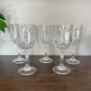 Cristal D'Arques Durand Longchamp Clear Glasses Blown Glass Heavy Water Wine 5 - Picture 1 of 9