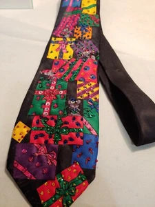 Surrey Tie Men’s Christmas Theme Necktie sequins mice and gifts men's necktie - Picture 1 of 6