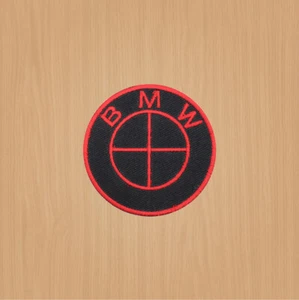 embroidery patch Iron on sew on patch, BMW Red patch new round, Cars patch  - Bild 1 von 1
