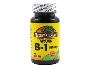 Nature's Blend Vitamin B-1 100 mg Supplement, 100 Tablets 079854200102VL - Picture 1 of 1