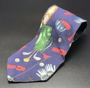 Eagle Para Hombre Marca Corbata Cuello Golf Tema Bolsa Pelotas Guantes Fondo Azul Oscuro - Imagen 1 de 3