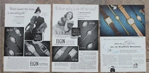 3 x Elgin Watch 1948 Magazine Print Ads - Picture 1 of 1