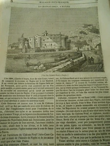 e Chateau Neuf à Naples 1836 Gravure Print Article - Picture 1 of 1