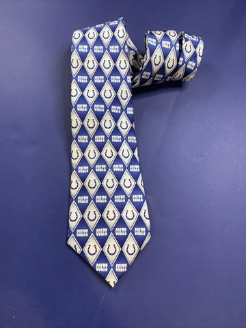Indianapolis Colts NFL Neck Tie 100% Silk Diamond Pattern Rare New W Tags HTF Cover