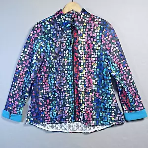 Chaqueta Berek Mujer Pequeña Colorida Polkadot Cremallera Frontal Encaje Artístico Festival - Imagen 1 de 6