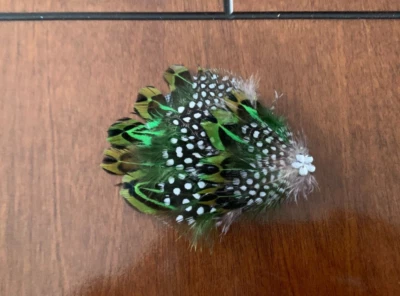 New Tangents Girls Women's Metal Hair Clip/ Pin Feather Green/Black/White - Image 1 of 4