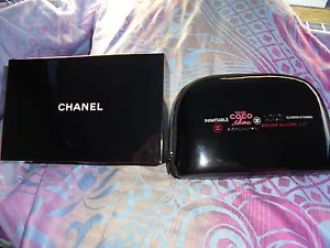 Original Chanel Make up / Kosmetiktasche schwarz Lack farbig bedruckt neu & OVP - Bild 1 von 4