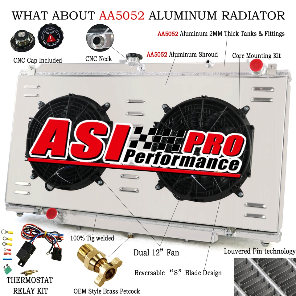 4 ROW Radiator Shroud Kit For 97-01 Nissan patrol Y61 GU TD 2.8/3.0/4.2 DIESEL ; - image 1 of 4