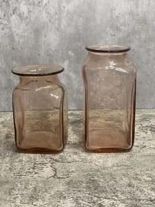 Vintage Blenko Handmade Glass 8416S & 8416M Vases in Rare “Apricot” - Picture 1 of 10