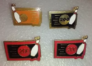 Lote de 4 prendedores de solapa Bowling Award South Dakota 500, 200 Club rojo negro naranja - Imagen 1 de 3