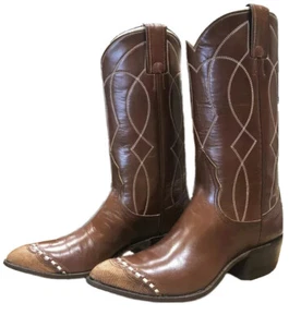 DAMEN VINTAGE NOCONA BRAUN LEDER EIDECHSE WINGTIP COWBOY WESTERNSTIEFEL GRÖSSE 5A - Bild 1 von 6