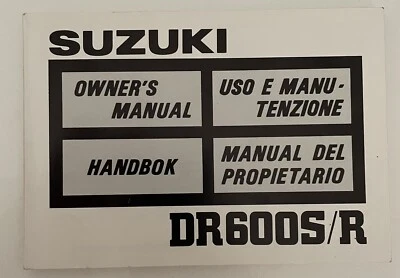 LIBRETTO USO E MANUTENZIONE SUZUKI DR 600S/R - Immagine 1 di 3