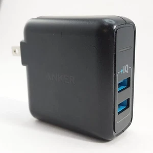 ANKER IQ PowerPort 2 Elite A2023 Foldable USB Fast Charger Plug | 2.4A per port - Picture 1 of 6