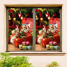 3D Gift Box O211 Christmas Window Film Print Sticker Cling Stained Glass Xmas Fa